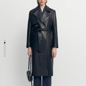 MANGO SELECTION 100% Leather Trench Coat